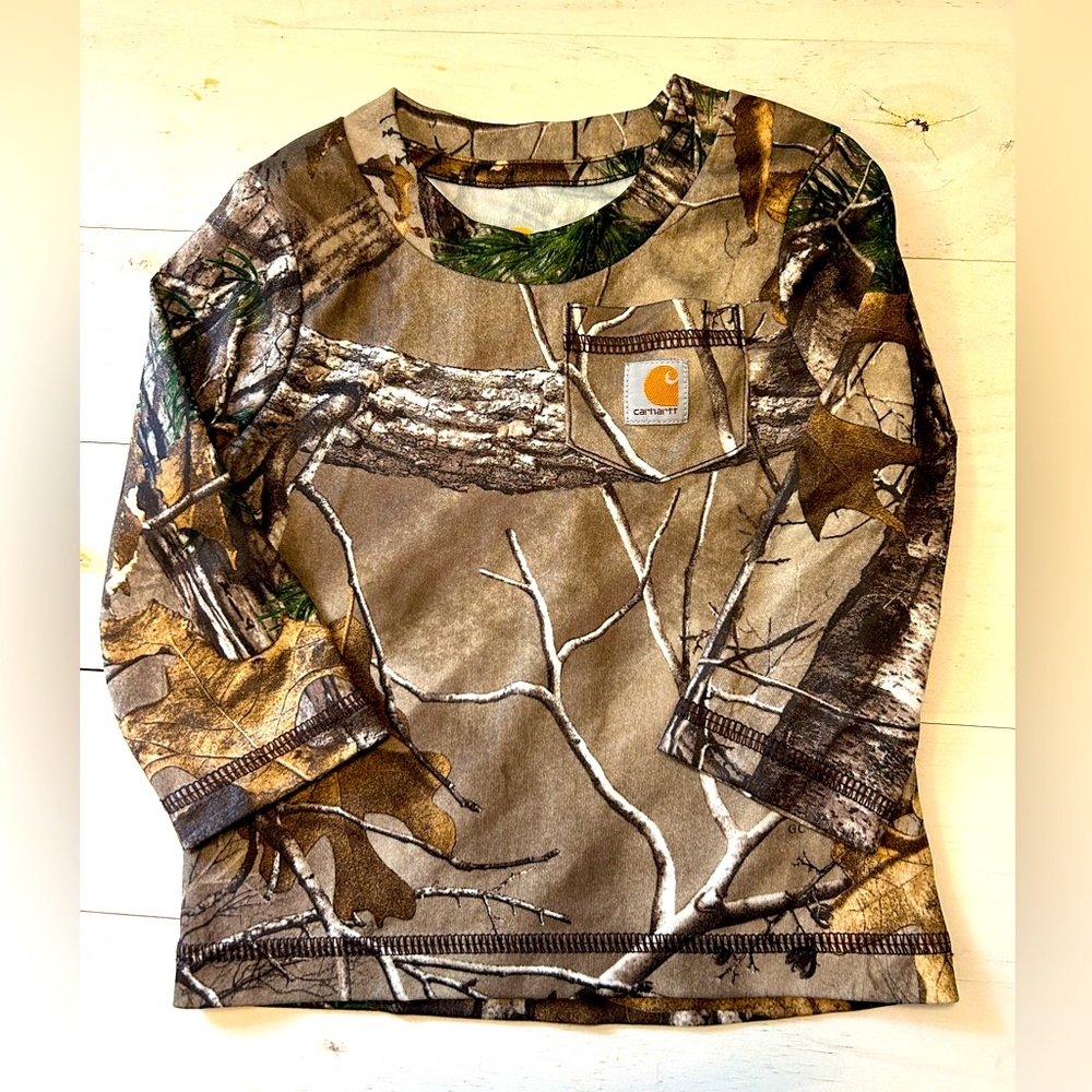 Carhartt Force infant Boys Long Sleeved Camo Shirt sz 3 months